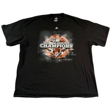 San Francisco Giants Shirt Mens 2XL Black Majestic MLB World Series Champions