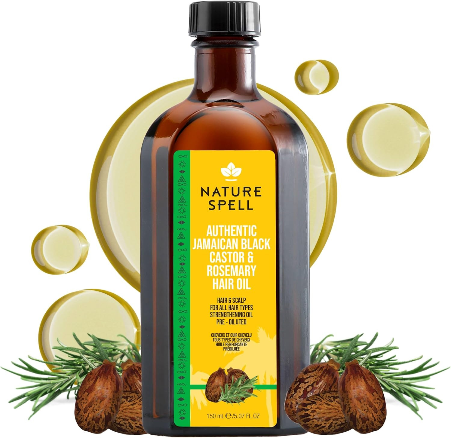 Olio di Ricino Giamaicano e Rosmarino 150ml - Trattamento Fortificante