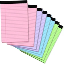 Note Pads 5x8, Narrow Ruled Legal Pad, Multicolor Small Notepads, 30 Sheet/notep