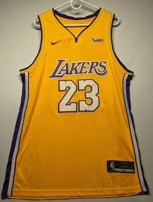 Nike Connect NBA Swingman LeBron James #23 Yellow LA Lakers Size