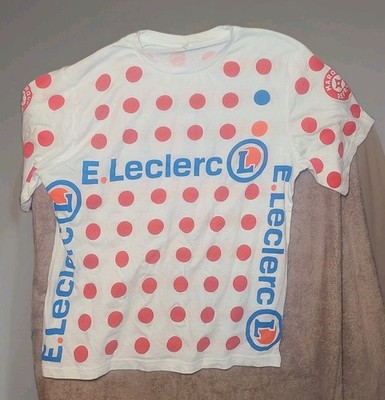 E.Leclerc Tour De France T Shirt Large Red Polka Dot Marque Repere 2025