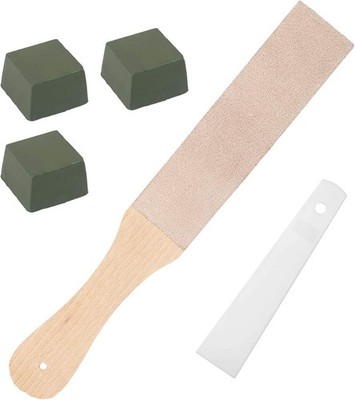 Lederstreichriemen, hölzerne DIY doppelseitige Leder Paddel Strop Kit