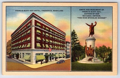 Francis Scott Key Hotel Frederick MD Color Linen Std Postcard Marken & Bielfeld