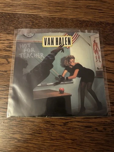 Van Halen Rare Hot For Teacher 7” 45 Vinyl Record Eddie Alex David Lee Roth Mike