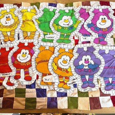 Vintage 1983 Rainbow Brite 6 Sprites Fabric Quilt Panels Cut And Sew