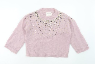 Part Two Damen Pullover Pulli rosa Rundhalsausschnitt Polyamid Größe XS