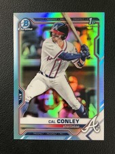 2021 Bowman Draft #BDC-70 Cal Conley Atlanta Braves Chrome Sky Blue Refractor