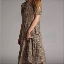 Anthropologie Maeve EuropaLeopard Print Maxi Short SleeveSize XS (Extra Small)