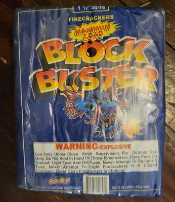 Vintage Block Buster Firecracker Brick Label, New, 40 Labels, Label Only Per...