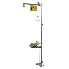 Bradley S19314ss Shower With Eyewash, Floor Mount, Stainless Steel Pipe, 94 1/8