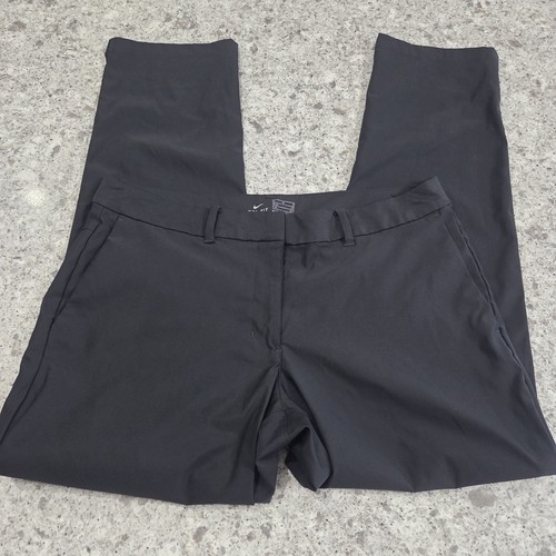 Nike Dri-FIT Womens Golf Pants Black Size 10 884934-010 Flat Front Trousers