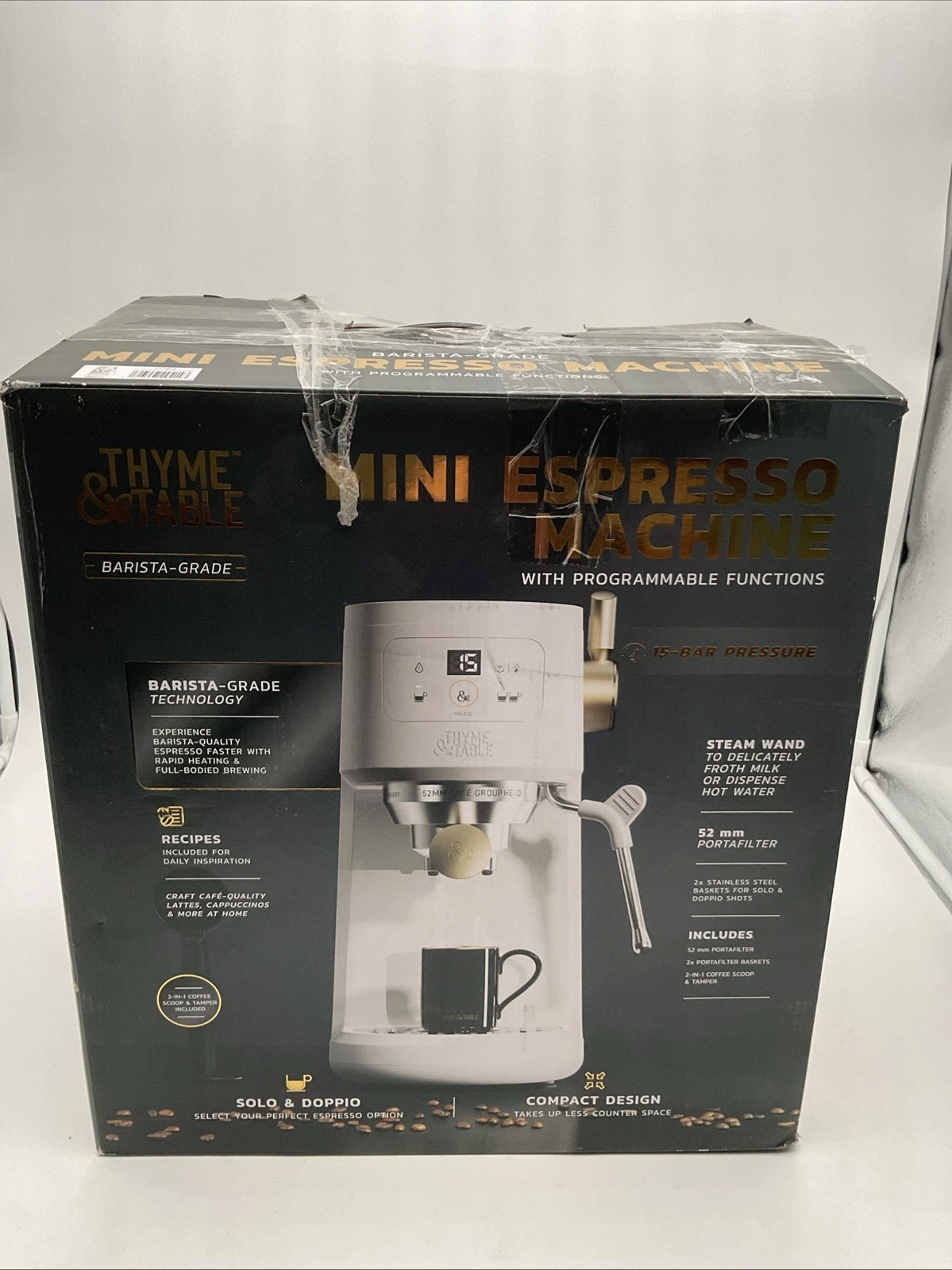 Thyme&Table Barista Mini Espresso Machine TT1585R 15Bar White New