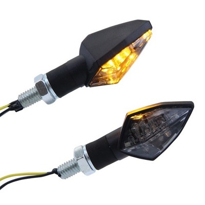 LED Mini Blinker RACE schwarz, grau getönt mit E-Nummer für Honda CBR 600 F PC40