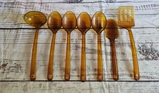 Vintage ULTRATEMP Amber Plastic Kitchen Utensils Lot of 7 Mid Century