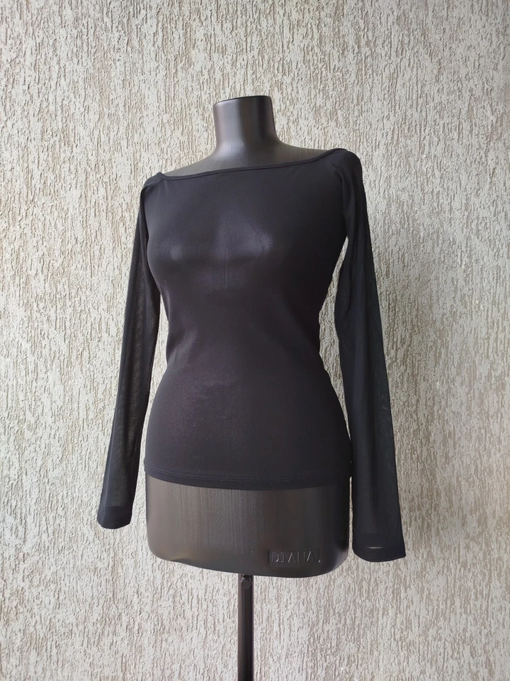 Camiseta Save The Queen Top Manga Larga Negra Malla Sólida De Colección Talla M Foto 2 de 4