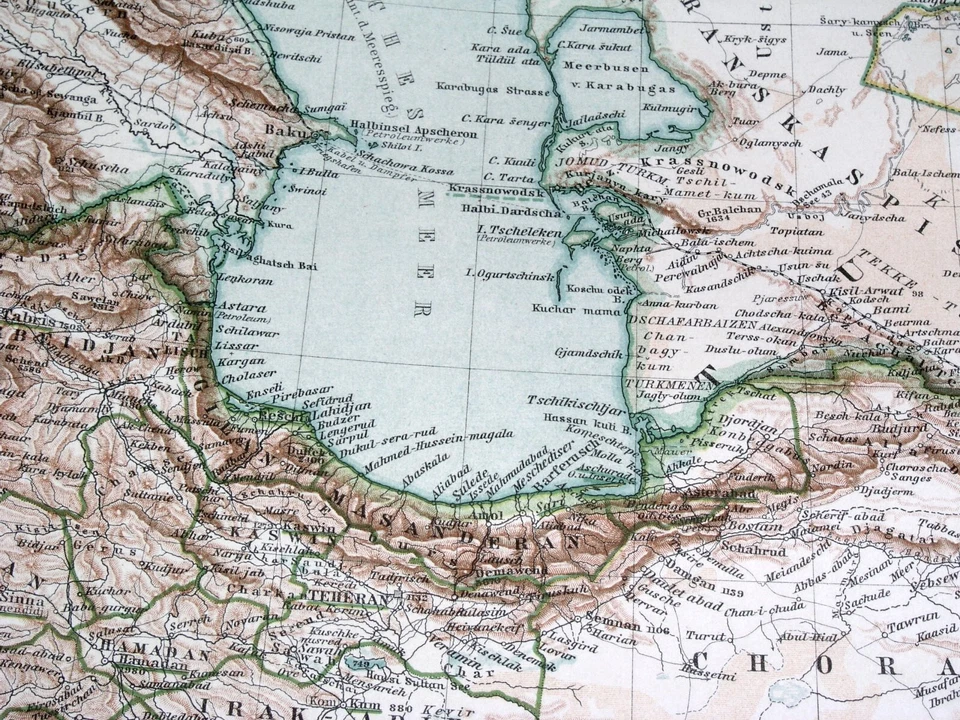 Mapa de Persia 1910 Irán Afganistán Pakistán Emiratos Árabes Unidos Turkmenistán Foto 3 de 4