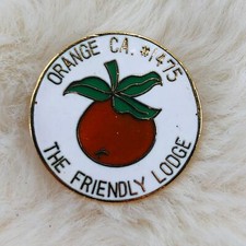 Orange California Elks Lodge 1475 Member Enamel Lapel Pin