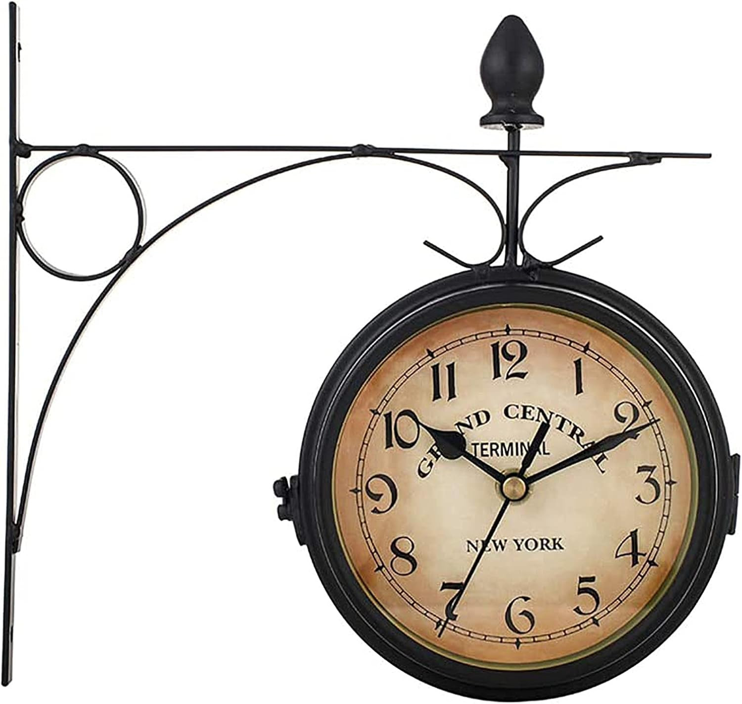 Retro Double-Sided Garden Wall Clock,Vintage Industrial Two Sides Wall Hanging