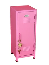 Pink Glitter Kids MINI Metal Locker, 4.25"w x 4.5"d x 10.75"h, SS622PG