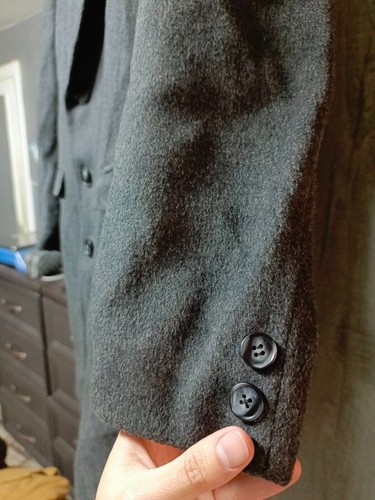 1980s vintage handtailored bespoke all worsted db belted Suit over coat 40R 44R - Picture 7 of 15