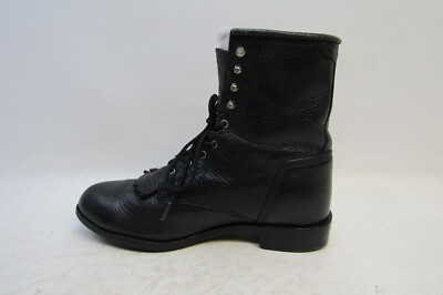 Ariat Mens Size 8.5 D Black Leather Lace Up Kilt Cowboy Western Boots Ariat Mens Size 8.5 D Black Leather Lace Up Kilt Cowboy  main image 2
