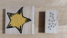 Lot Of Two Star Themed Rubber Stamps