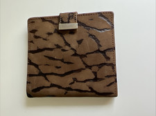 Vintage Elephant Brand Leather Wallet Brown Small 3.5" Square Coin Purse CIN