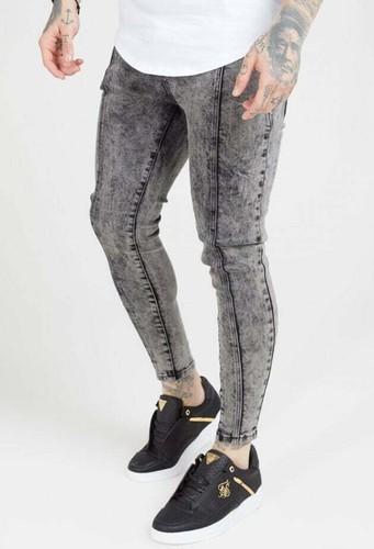SikSilk Mens Drop Crotch Pleated Denim 