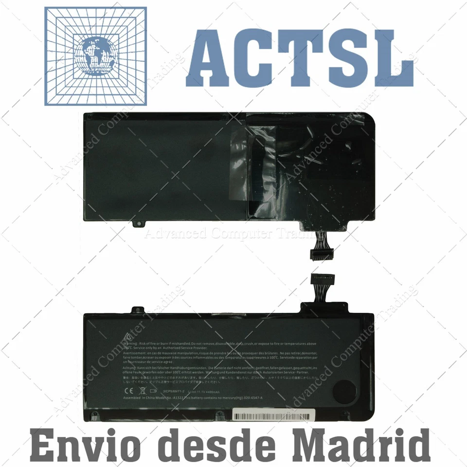 ADVANCED COMPUTER TRADING Apple Macbook Pro 13" A1322 A1278 Batería para 2009 2010 2011 Version