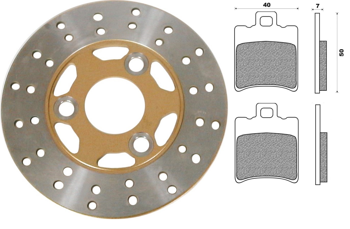 Disque de frein avant et 2 plaquettes pour réparer le freinage de votre Yamaha Zest 50