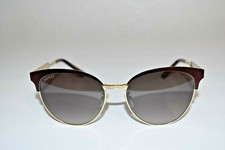 GUCCI Authentic Burgundy Gold GG0074S 004 57-16-145 Sunglasses
