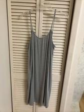 Banana Republic Gray Lightweight Knit Spaghetti Strap Dress Size L