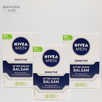 3x 100ml Nivea MEN Sensitive After Shave Balsam 0% Alkohol kein Brennen beruhigt