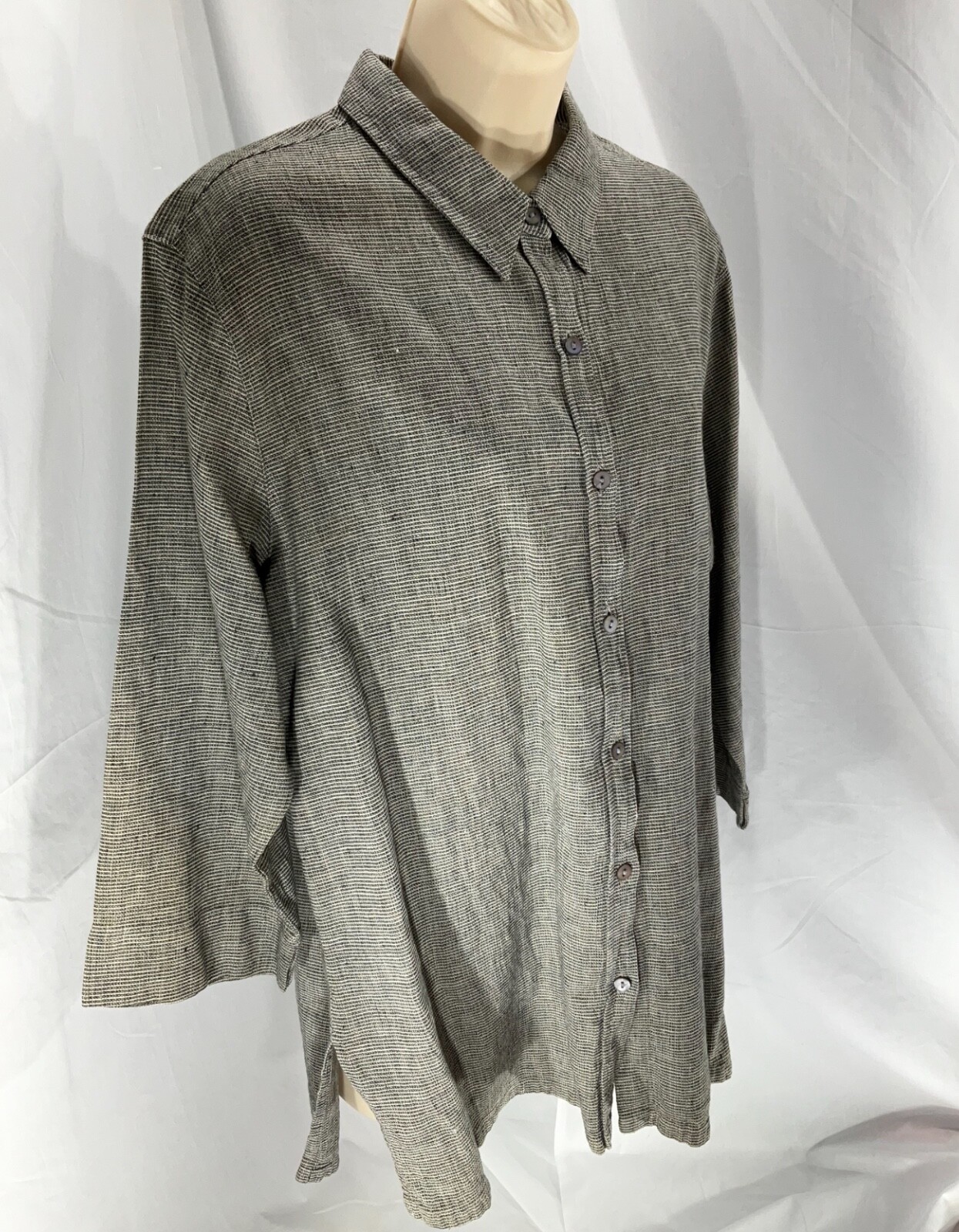 Chicos Design Button Down Collared Top white blac… - image 4