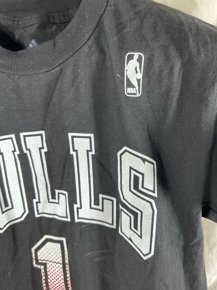 Camiseta masculina Chicago Bulls Derrick Rose #1 Adidas estampa líquida tamanho pequeno - Imagem 4 de 4
