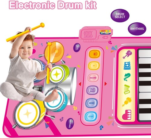 Toys for 1 Year Old Girl Gifts,2 in 1 Piano Mat Montessori Toys for 1 2 Year Old