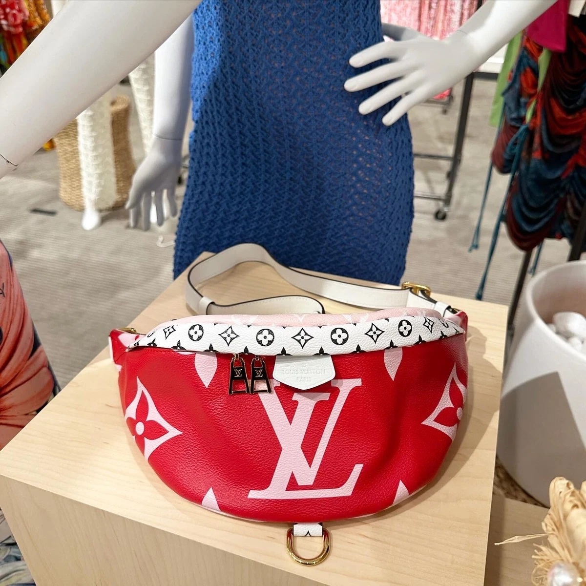 LOUIS VUITTON Giant Monogram Canvas Bumbag Rouge