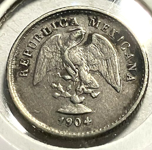 elf Mexico 5 Centavos 1904  CnH  Silver  A034  Culiacan Mint