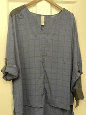 Pure Energy Navy Blue Plus Size Tunic 2XL