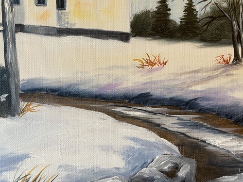 16 x 20 Framed Original Oil Painting on Canvas Paper....." Winter Lighthouse" - Picture 18 of 24