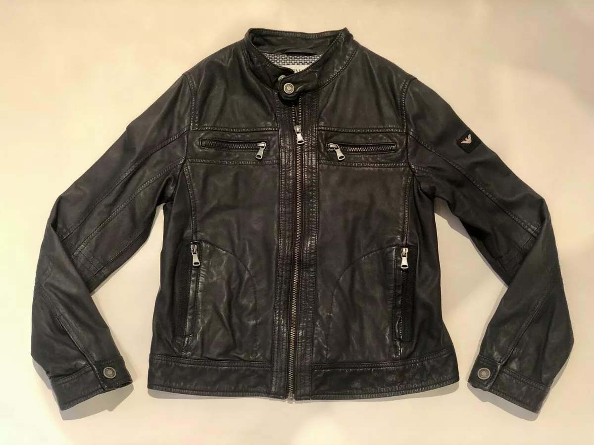 10 | Leather Jacket Junior eBay ARMANI size black