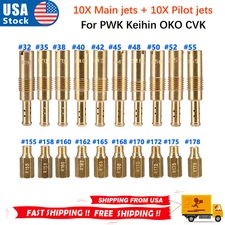 10Pcs Carburetor Main JETS kit & 10Pcs Slow Pilot Jet for PWK Keihin OKO CVK PWM