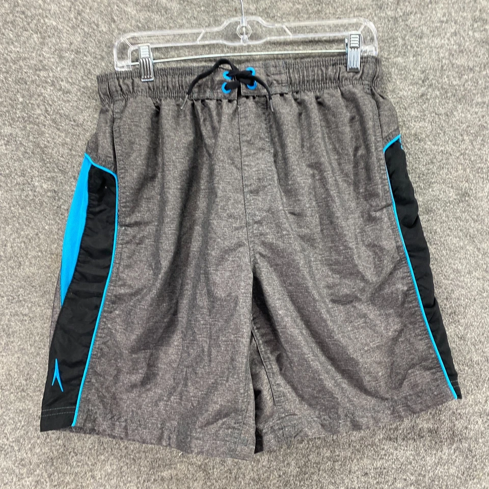 Shorts de natação Speedo masculino G grande cinza cintura média cordão elástico cintura roupa de banho - Imagem 4 de 4