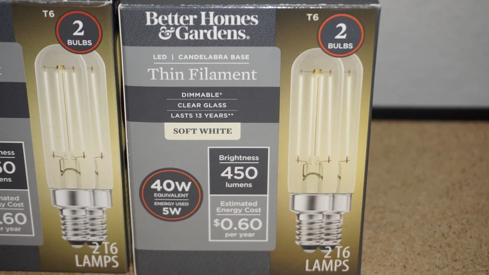 (12 Bulbs) T6 LED Soft White Light Bulbs 5 Watts (40W Equivalent) - Image 2 of 3