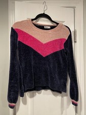Epic Threads Size L Big Girls Colorblocked Chenille Sweater Pink Navy Soft