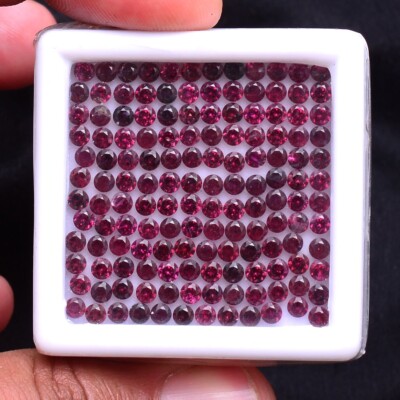 144 Pcs Natural Rhodolite Garnet 2.70mm Round Cut Untreated Sparkling Gemstones