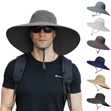 Breathable Wide Brim Boonie Fishing Hat Outdoor UPF 50 Sun Protection Beach Cap