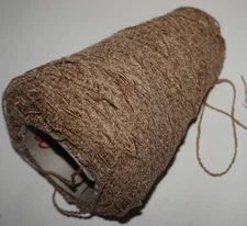 9oz. Cone, Unbranded, Brown with Shiny Copper Slubs, Cotton blend, Chenille Yarn