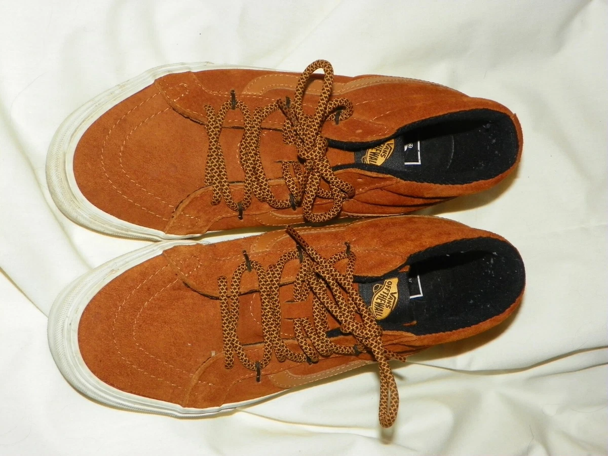 VANS OFF THE WALL BROWN SUEDE LACEUP SKATE SHOES SCOTCHGARD MENS