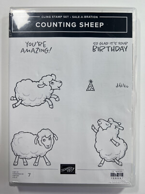 Stampin' Up! COUNTING SHEEP Rubber/Cling Stamp Set - Brand New